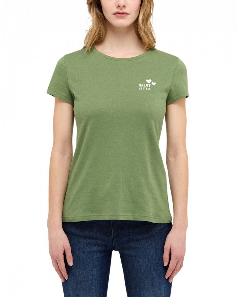 Damski T-Shirt Mustang Style Loa Vineyard Green 1016143 6340