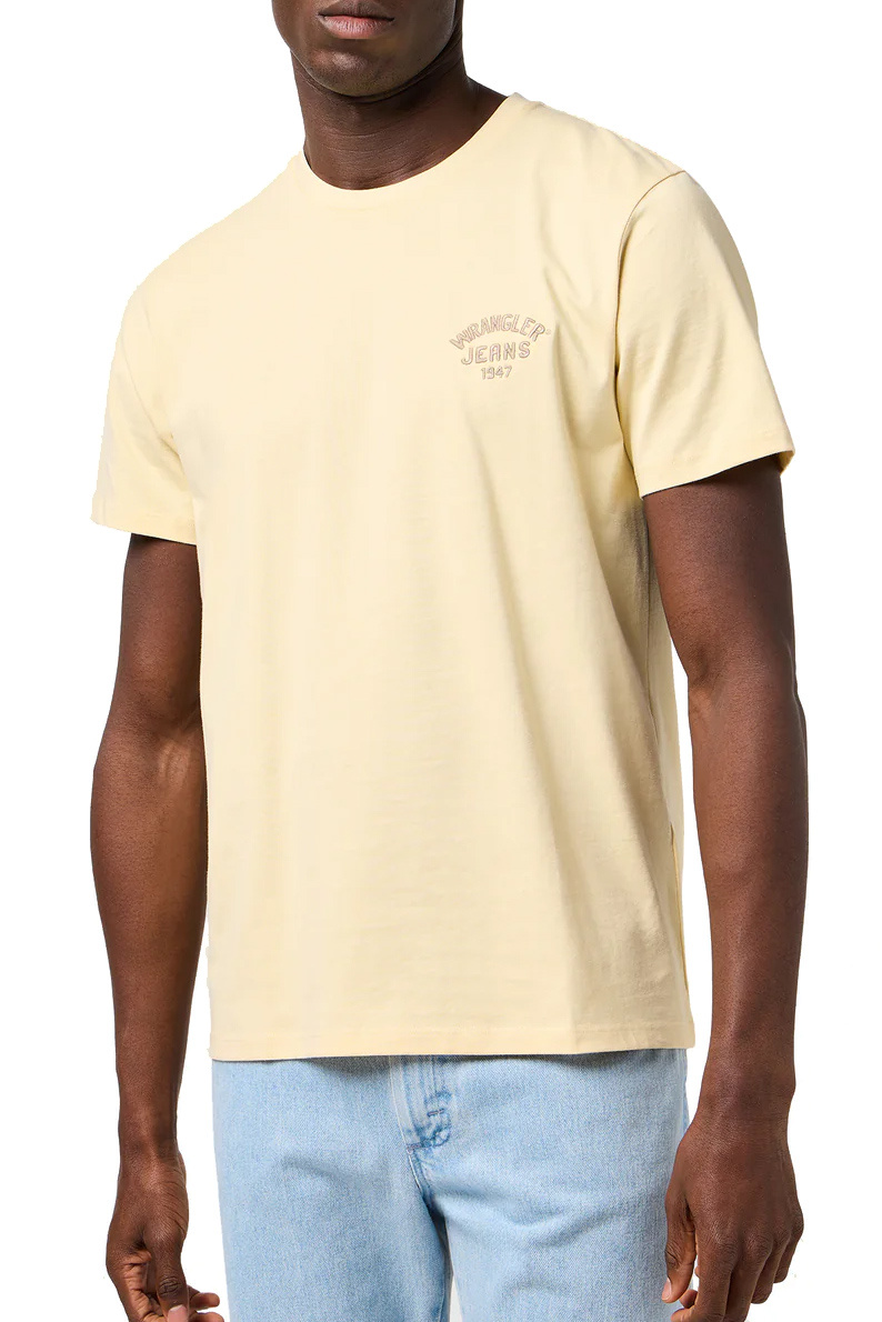 MESKA KOSZULKA WRANGLER SMALL LOGO TEE BANANA CREPE 112362774