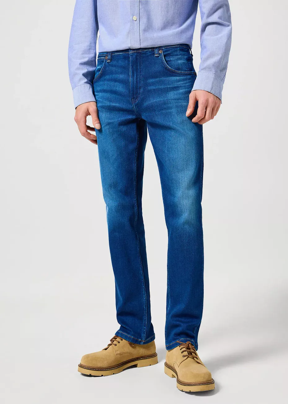 WRANGLER MĘSKIE SPODNIE JEANSOWE WRANGLER GREENSBORO BLUE JAM 112357412
