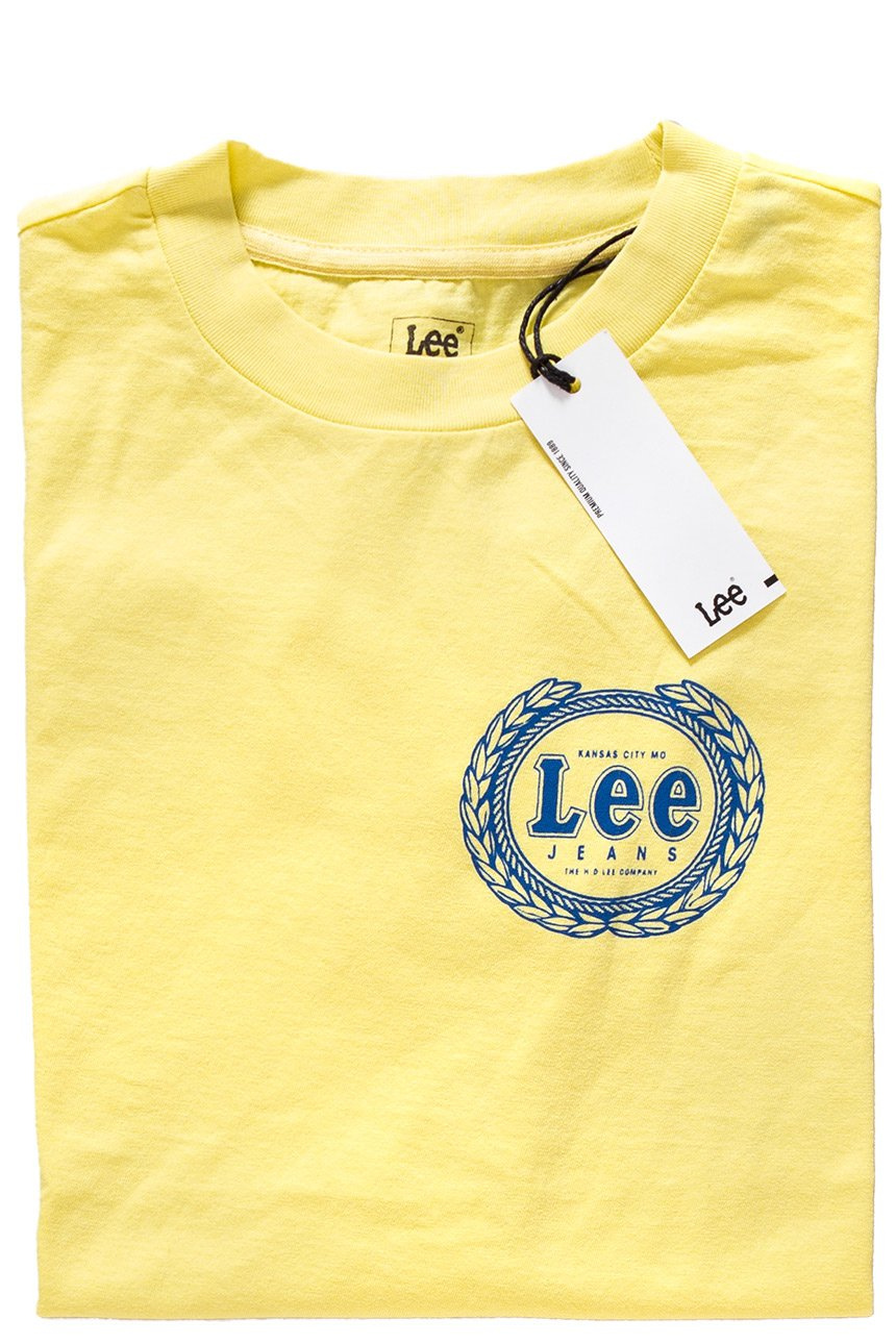 LEE T SHIRT DAMSKI EMBLEM T YELLOW SIGN L42GEPLN 112109342