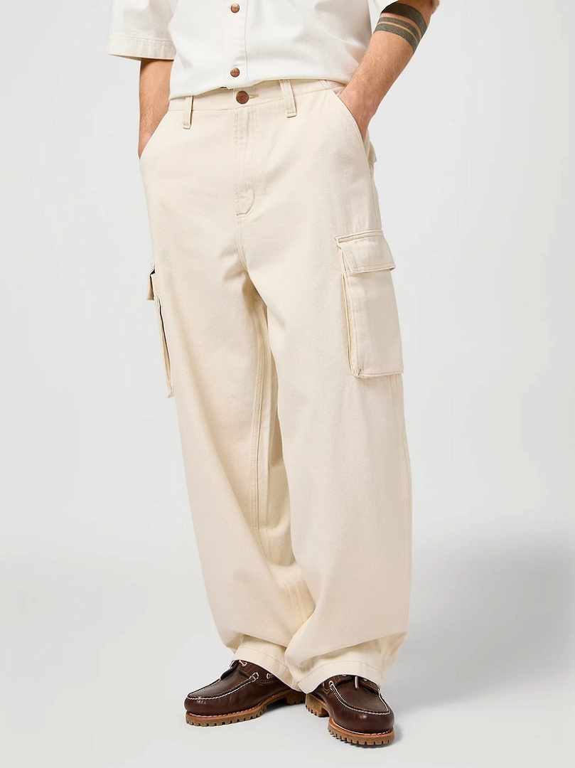 MESKIE SPODNIE WRANGLER CJ LOOSE CARGO ECRU 112362500