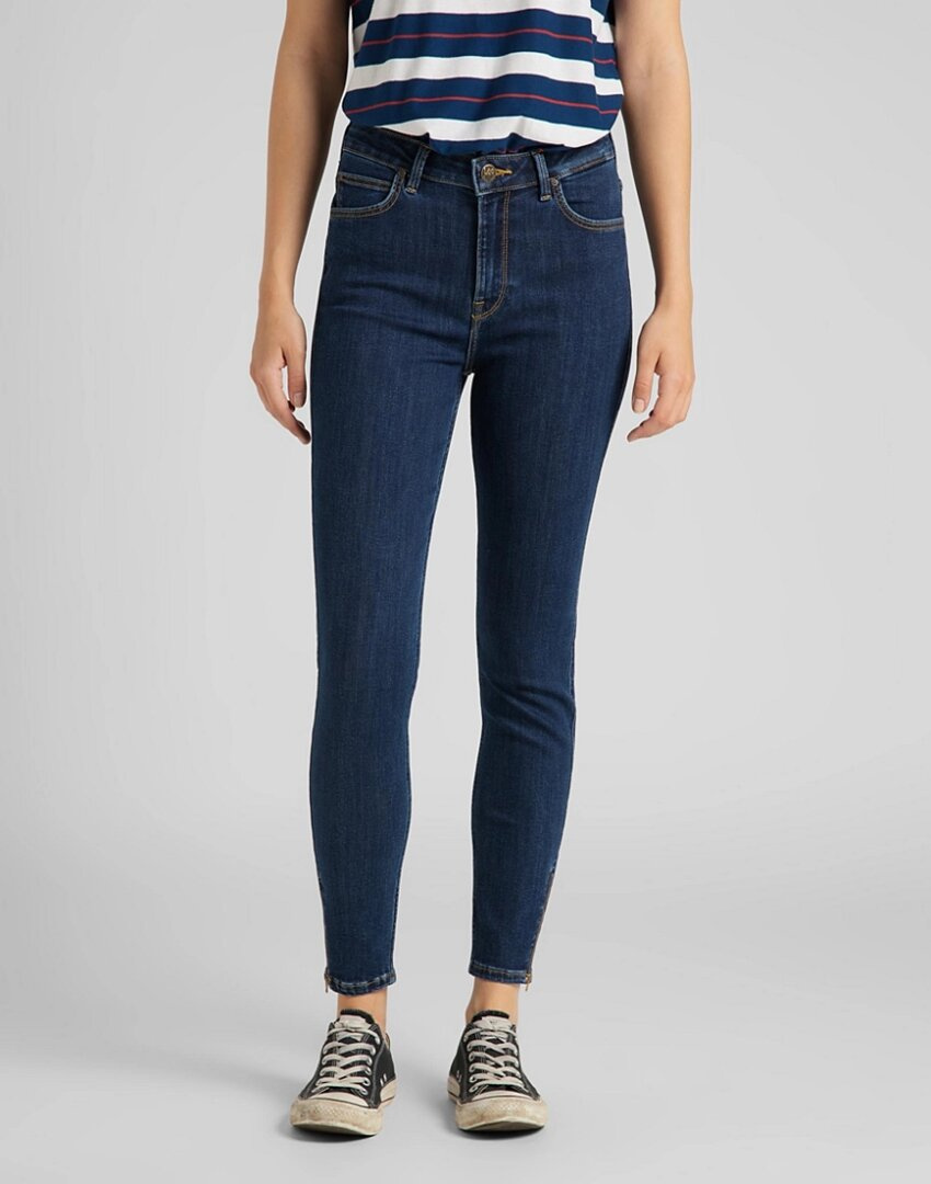 SPODNIE DAMSKIE LEE SCARLETT HIGH ZIP STONE TRAVIS L31BMOBJ 112107036