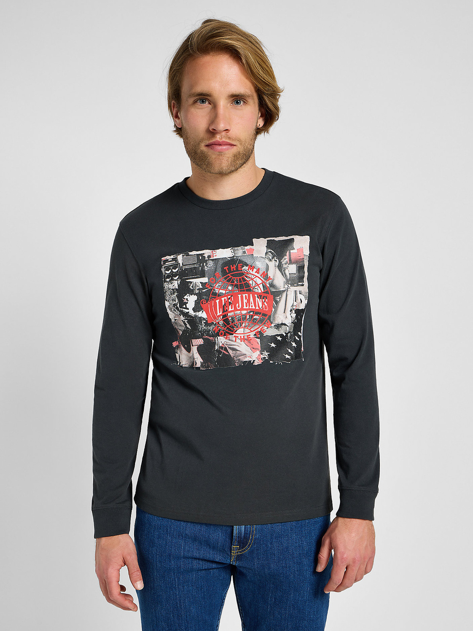 LEE MĘSKA KOSZULKA LONGSLEEVE LEE LS UTILITY ARTIST TEE WASHED BLACK 112355578