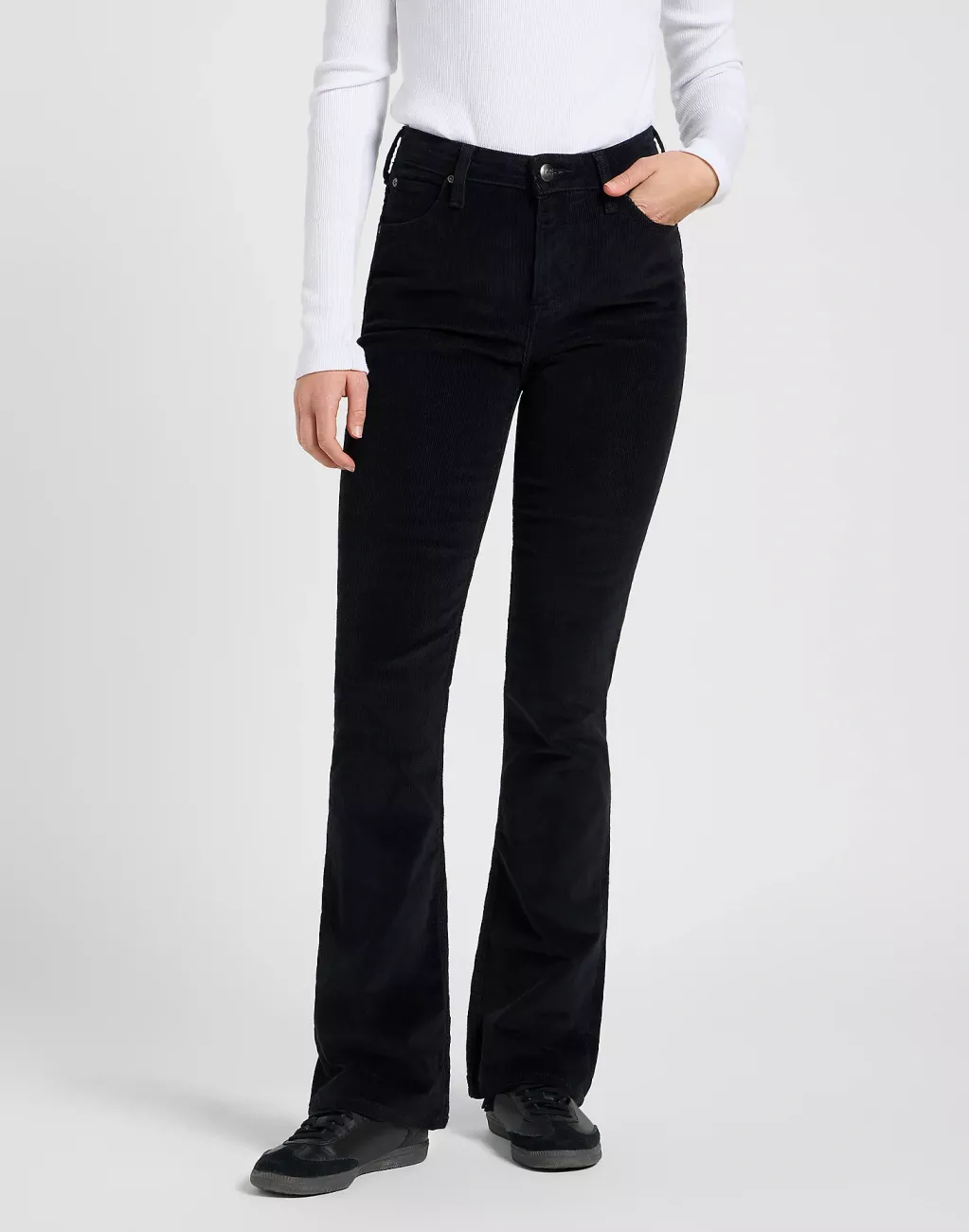 DAMSKIE SPODNIE MATERIAŁOWE LEE BREESE BOOT BLACK 112370934