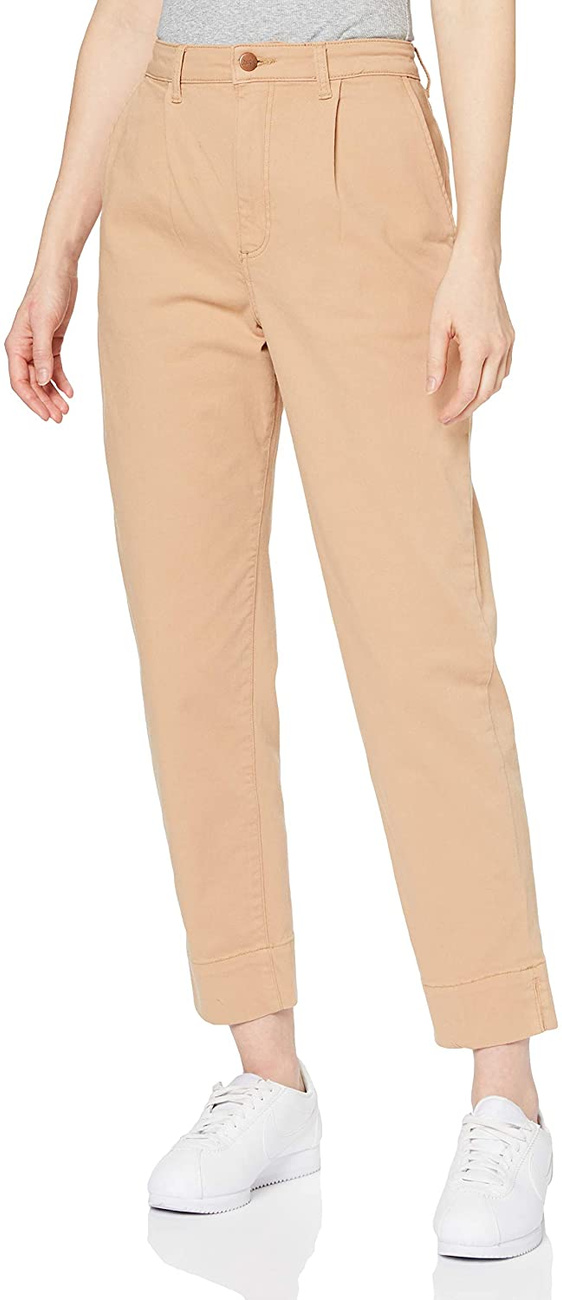 SPODNIE DAMSKIE WRANGLER MOM CHINO WARM SAND W22HKD58B 112127815