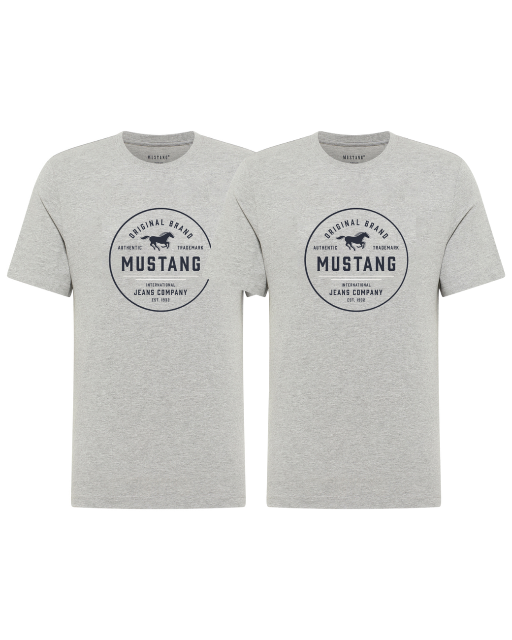 2 - PAK T-Shirt Mustang Style Alex Mid Grey Mélange 1017334 4140