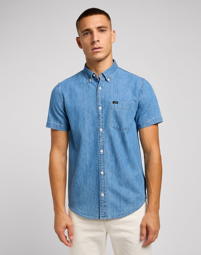 LEE BUTTON DOWN SS MĘSKA KOSZULA SHASTA BLUE 112349963 L886015637