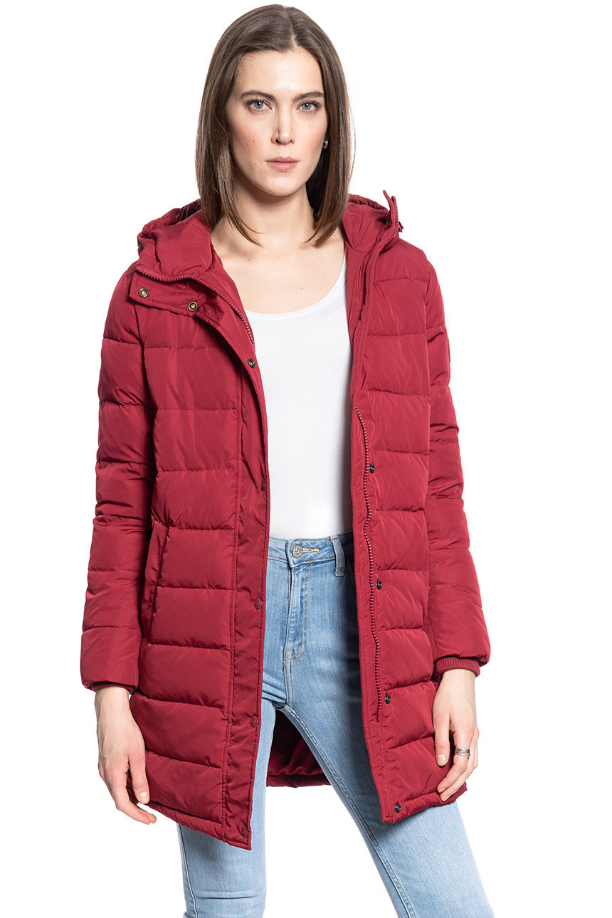 DAMSKA KURTKA ZIMOWA WRANGLER LONG PUFFER RUMBA RED W4Q4VJR05 112129197