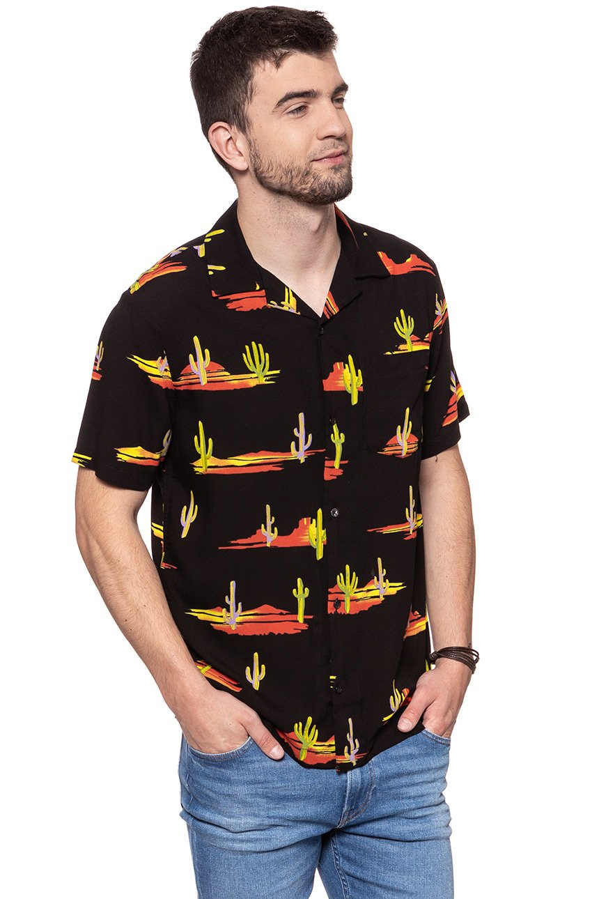 KOSZULA WRANGLER SS RESORT SHIRT BLACK W5907TI01 112129666