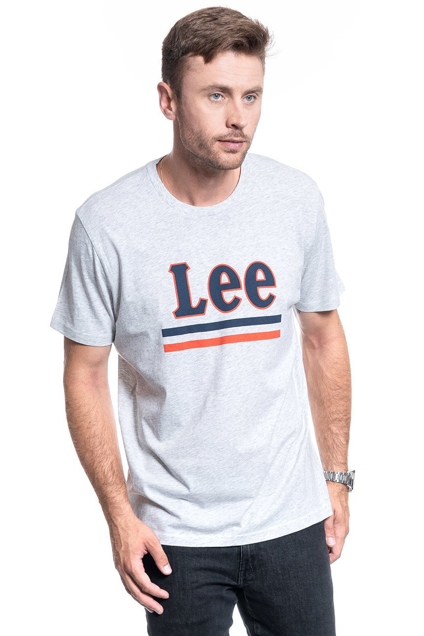 MĘSKI T-SHIRT LEE STRIPE TEE SHARP GREY MELE L64VFQ03 112115942
