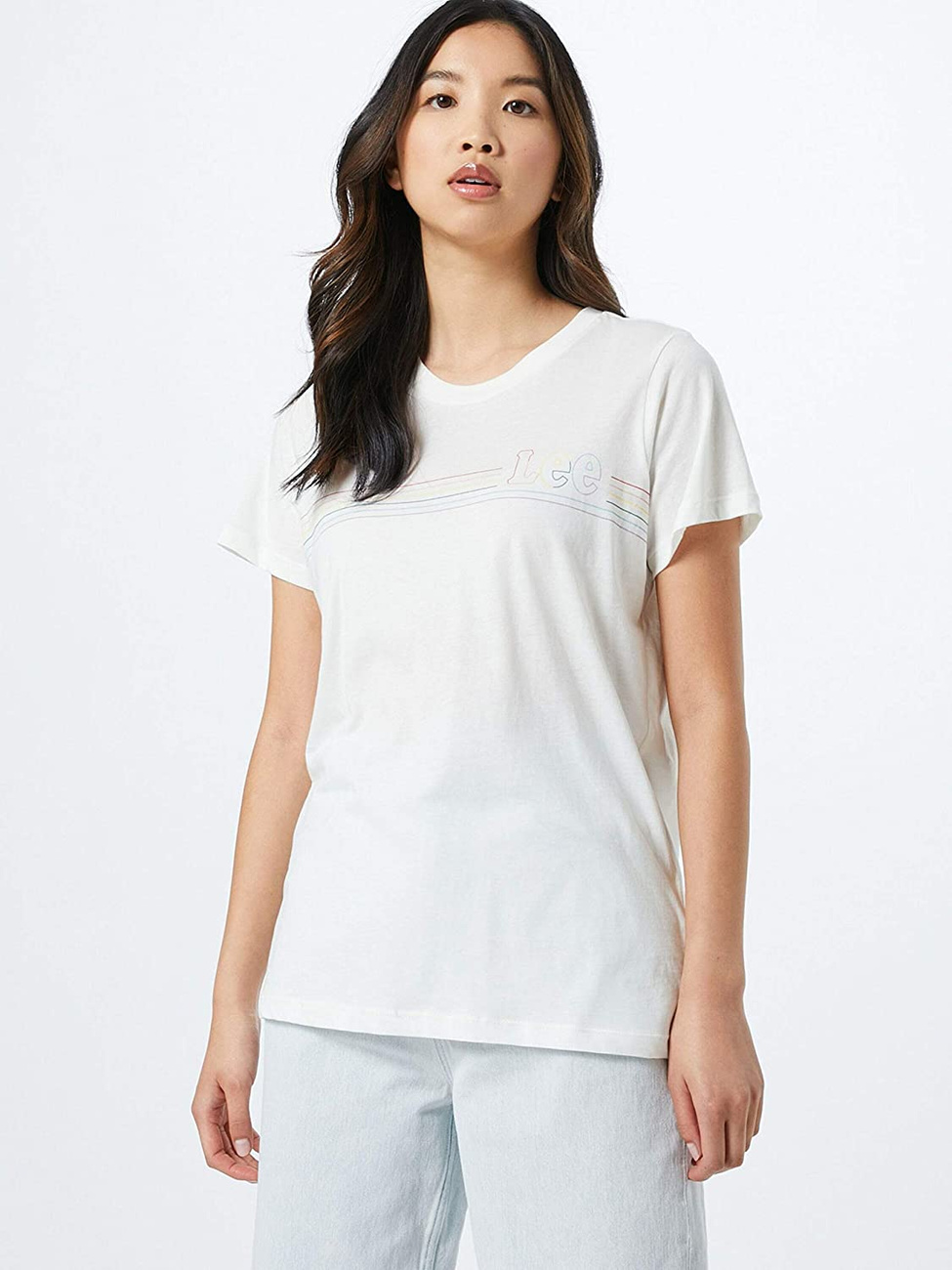 LEE PRIDE TEE DAMSKI T-SHIRT WHITE CANVAS L40GWMRR 112108554