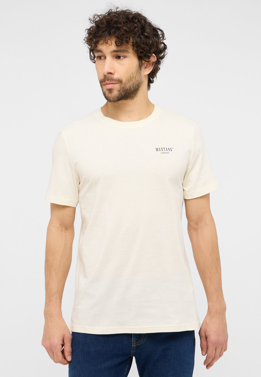 Męski T-shirt MUSTANG Austin KOSZULKA NADRUK LOGO Light Gray 1015828 3003