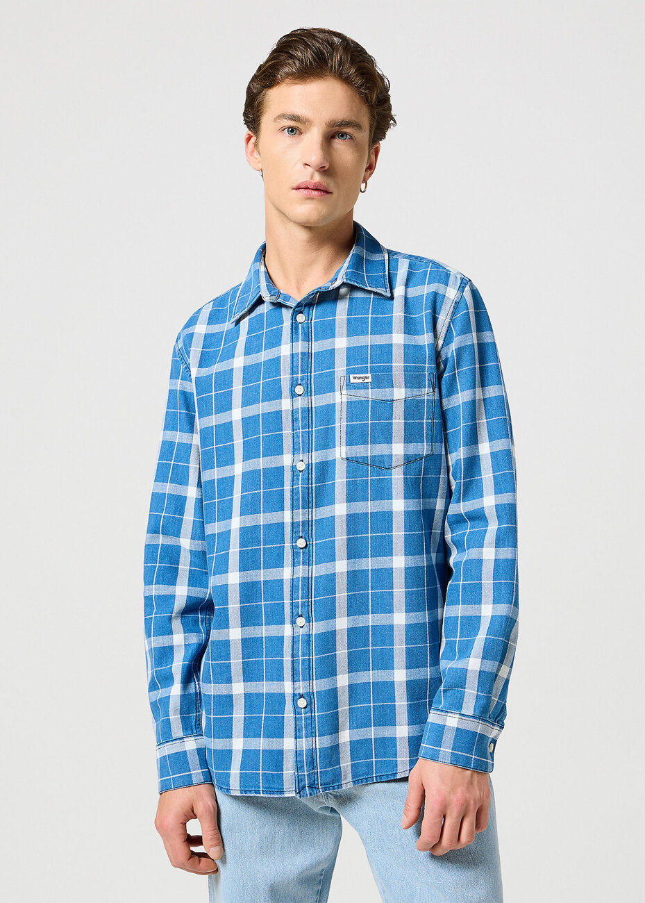 WRANGLER MĘSKA KOSZULA 1 PKT SHIRT BLUE INDIGO 112357249 W5X2013868