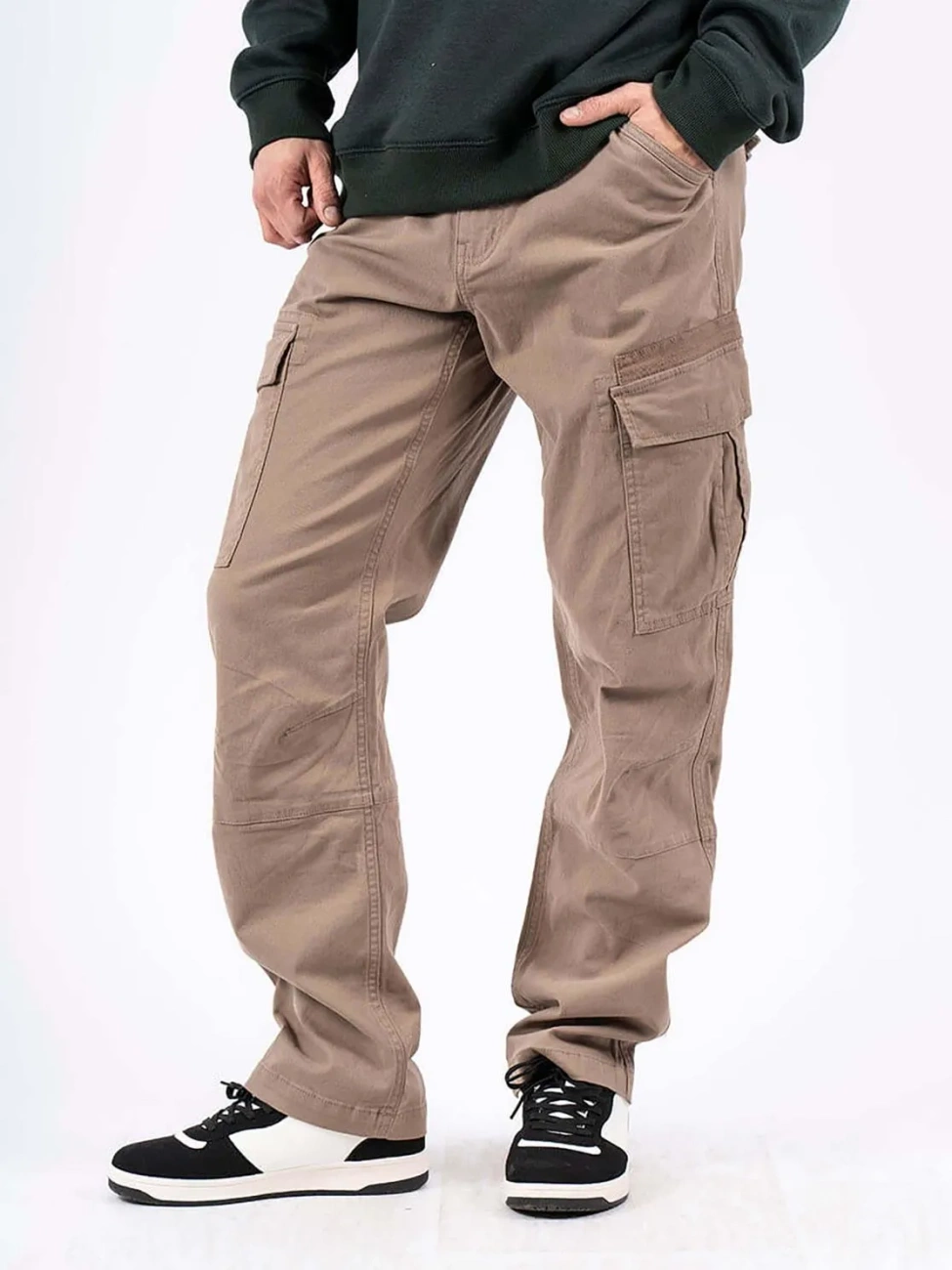 Męskie Spodnie Materiałowe Marcus Gerry Cargo 6080 Golden Sand 16-200146