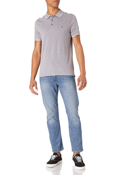 WRANGLER SS REFINED POLO MĘSKI T-SHIRT TORNADO GREY W7MDK570C 112131914