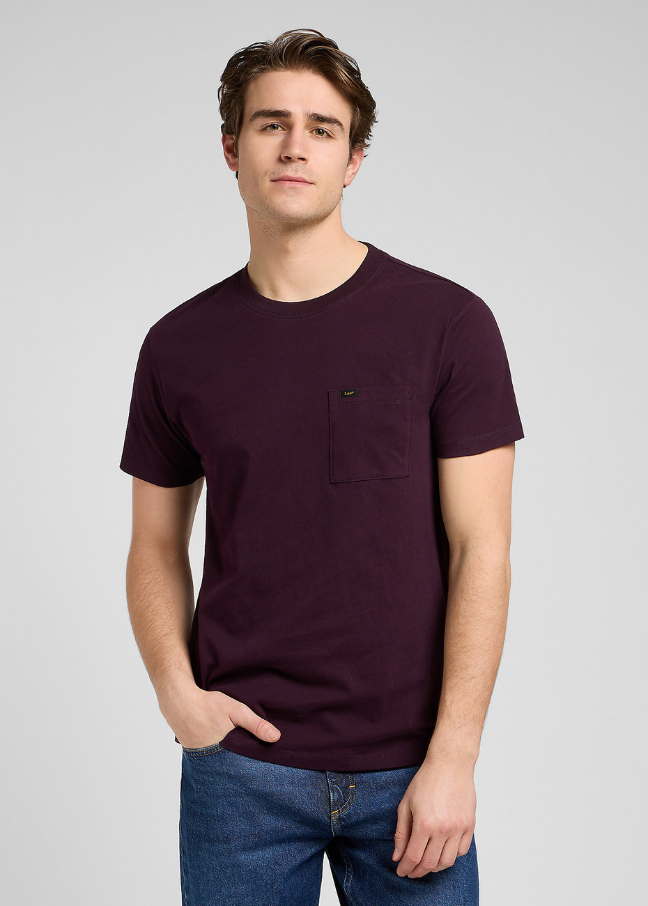 MESKA KOSZULKA LEE ULTIMATE POCKET TEE DEEP WINE 112370495