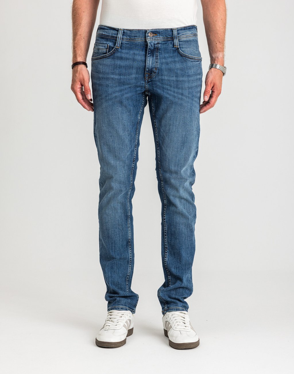 Męskie Spodnie Jeansowe Mustang Oregon Slim Denim Blue 1015042 5000 583