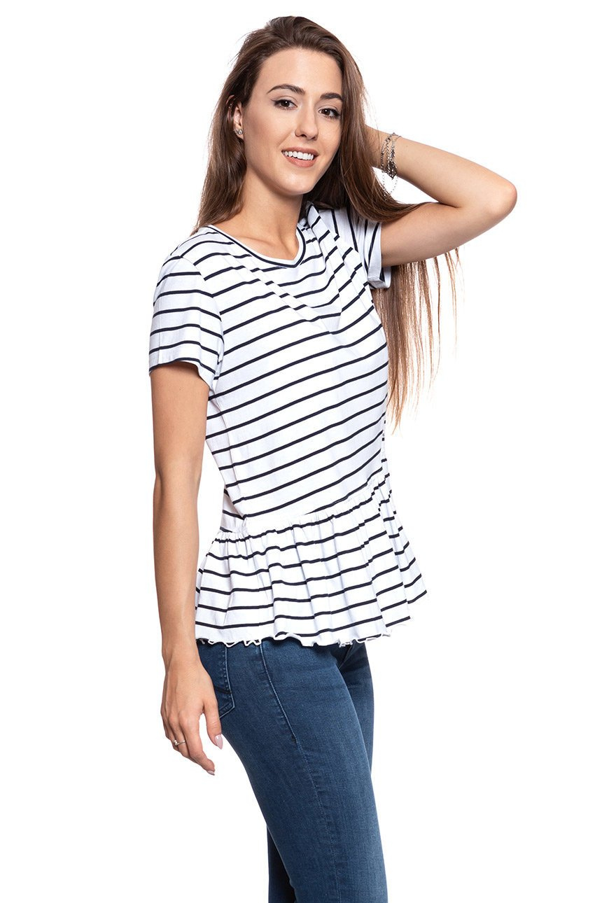 MUSTANG T SHIRT DAMSKI Alina C Ruffle 1009444 11722