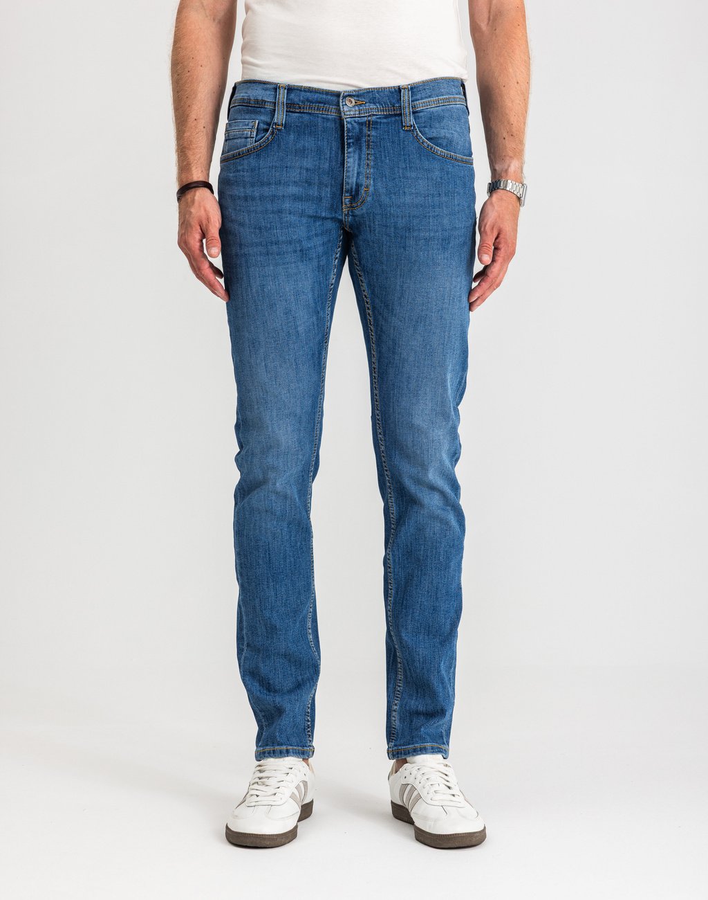 Męskie Spodnie Jeansowe Mustang Style Oregon Tapered Denim Blue 1017123 5000 623