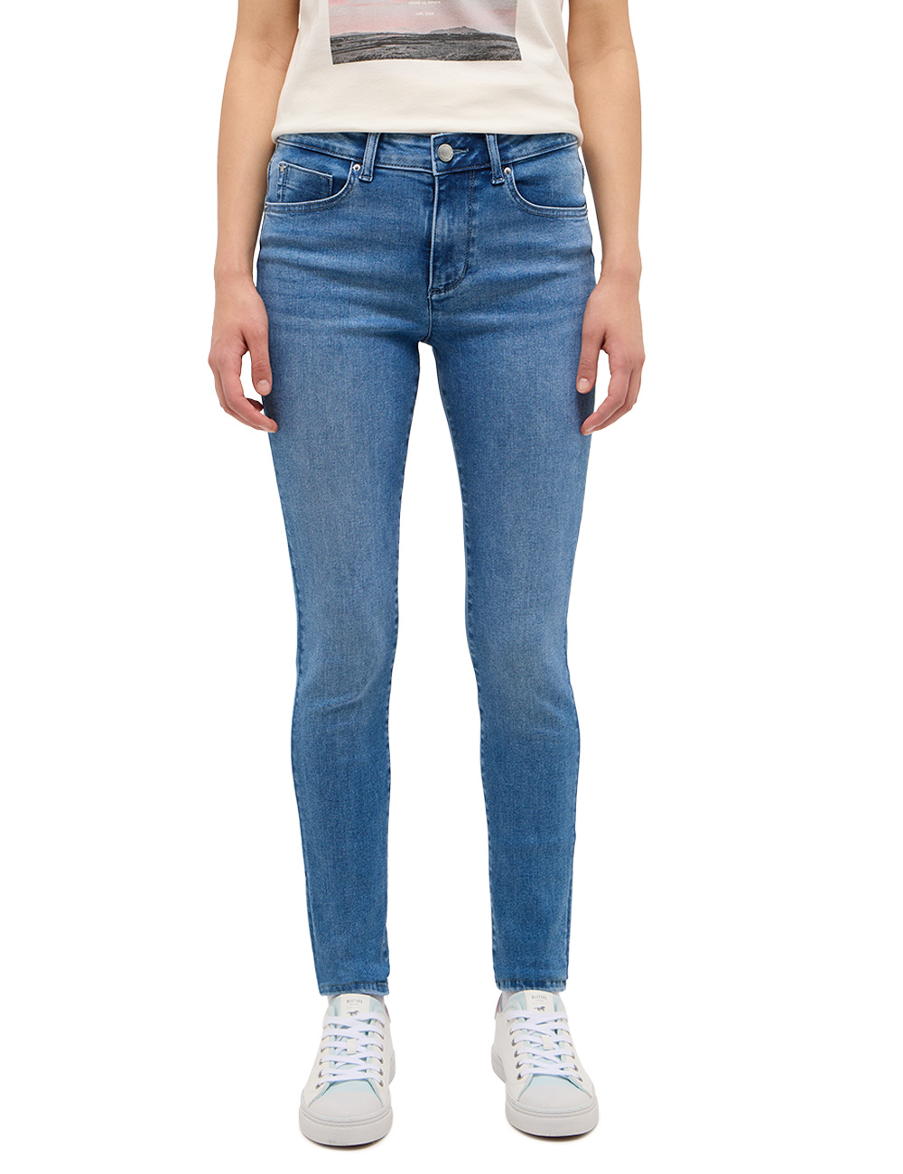 Damskie Spodnie jeansowe Mustang Style Shelby Skinny Denim Blue 1015555 5000 402