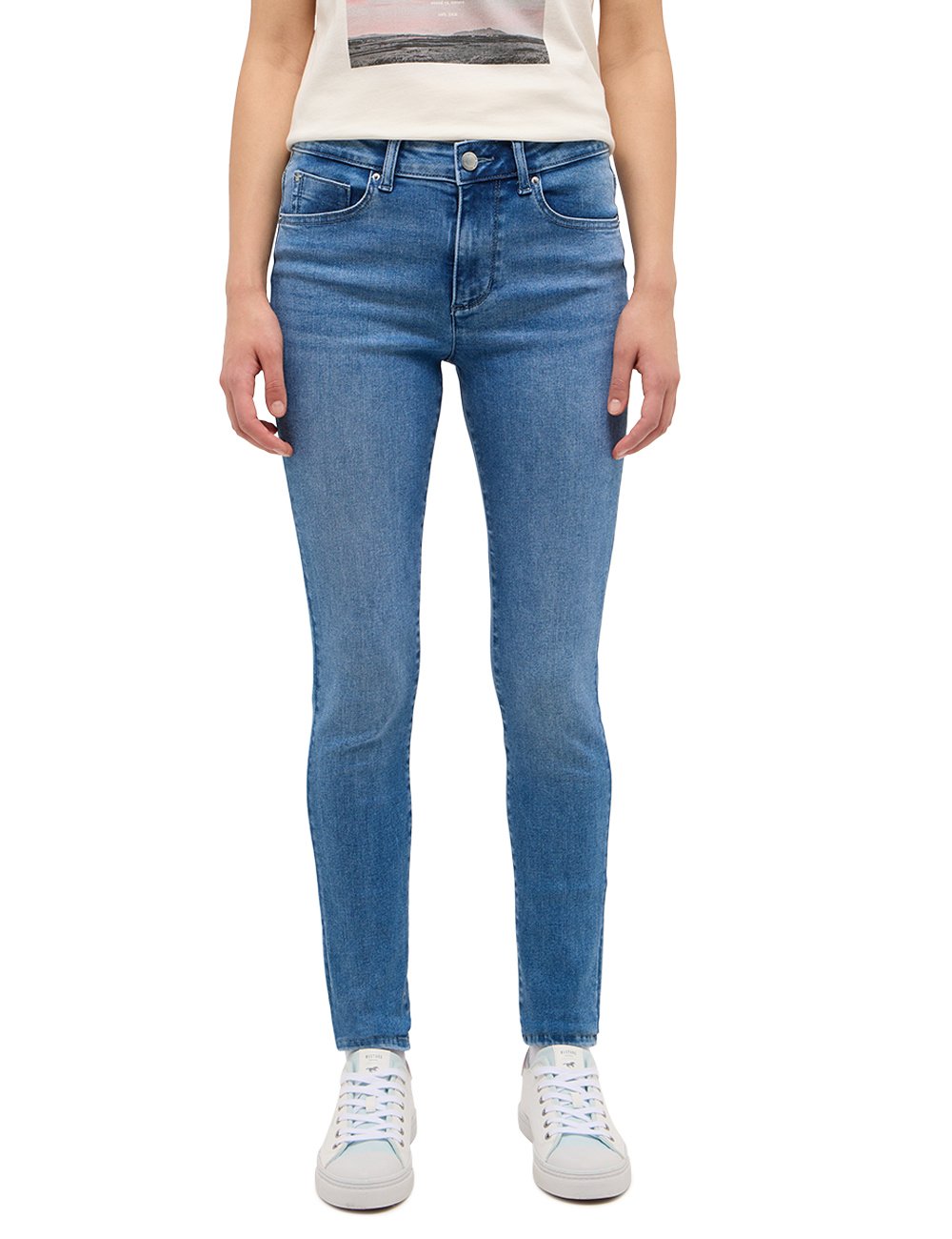 Damskie Spodnie jeansowe Mustang Style Shelby Skinny Denim Blue 1015555 5000 402