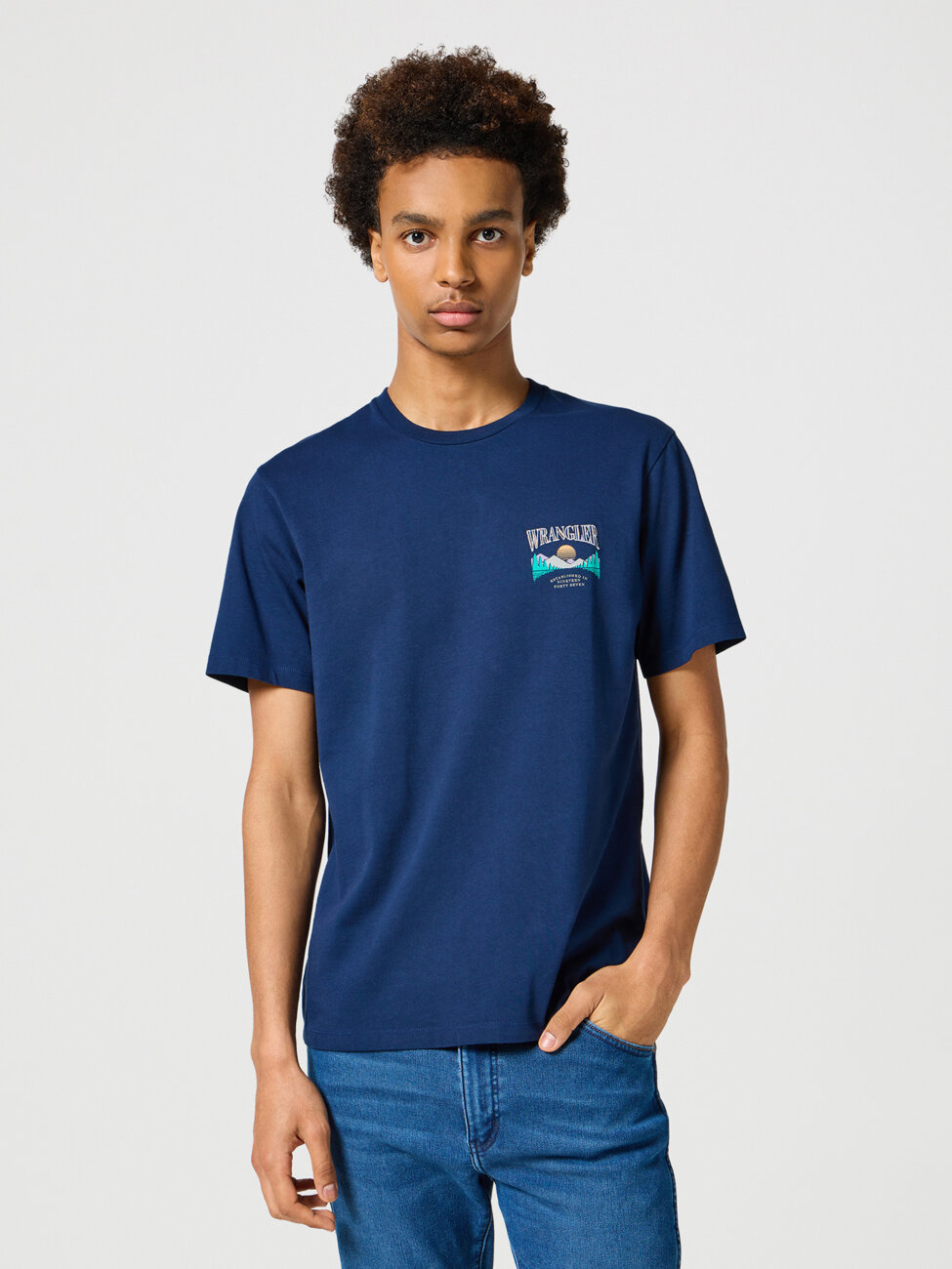WRANGLER MĘSKA KOSZULKA GRAPHIC TEE NAVY 112357262 W751017358