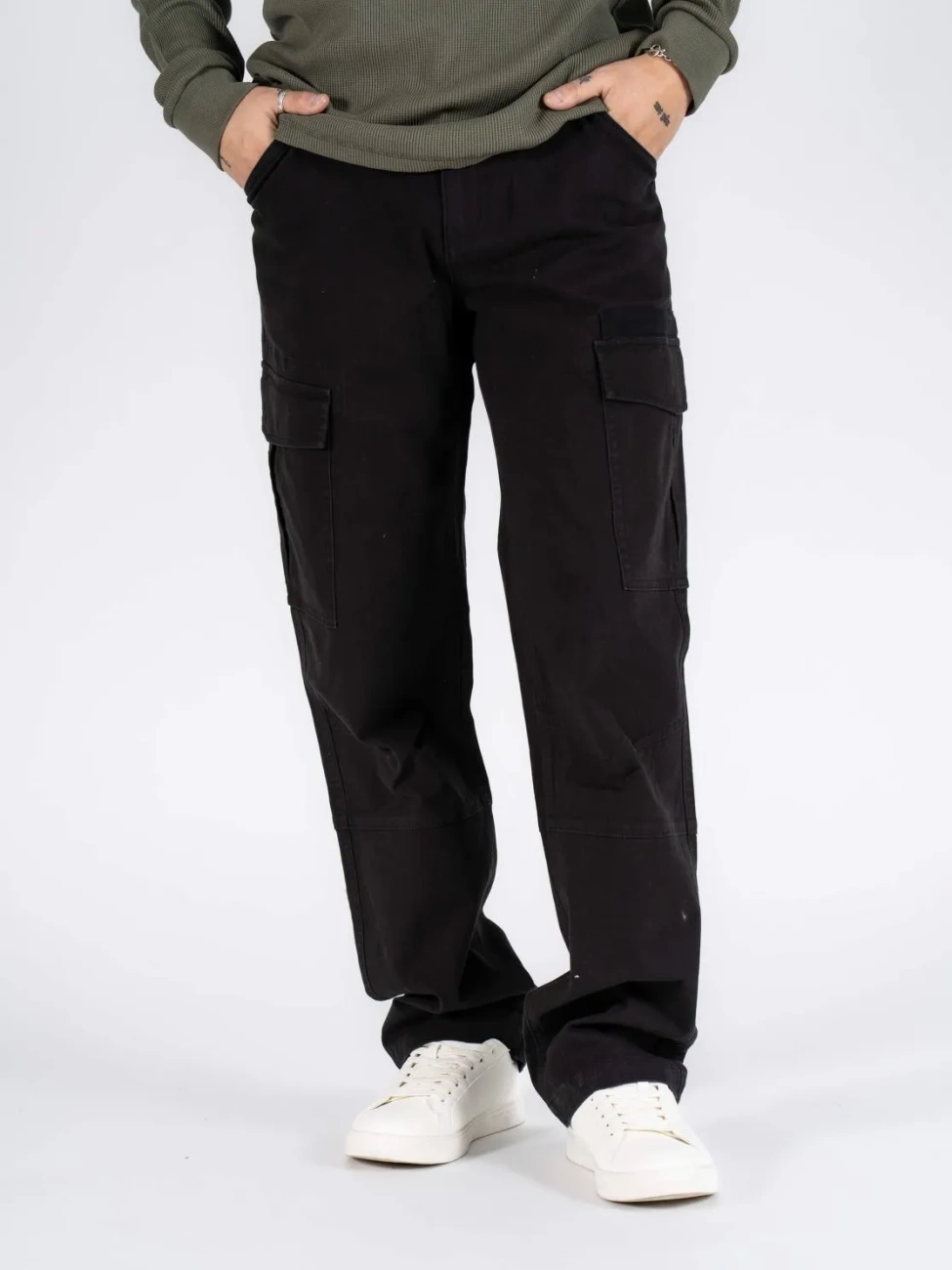 Męskie Spodnie Materiałowe Marcus Gerry Cargo 9098 Black 16-200135