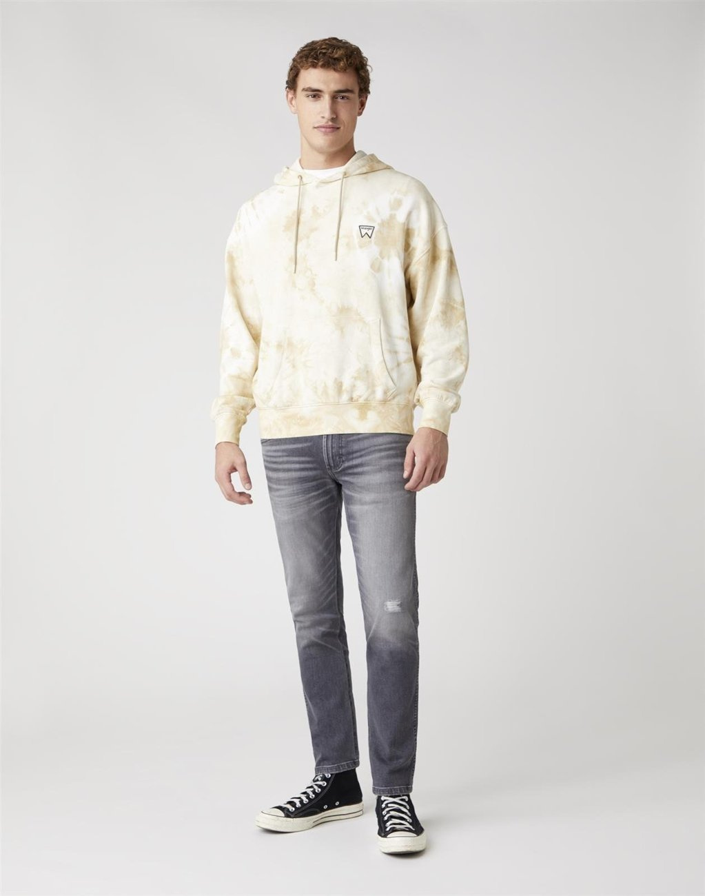 MĘSKA BLUZA WRANGLER HOODIE PAPYRUS W6E1HAXME 112130725