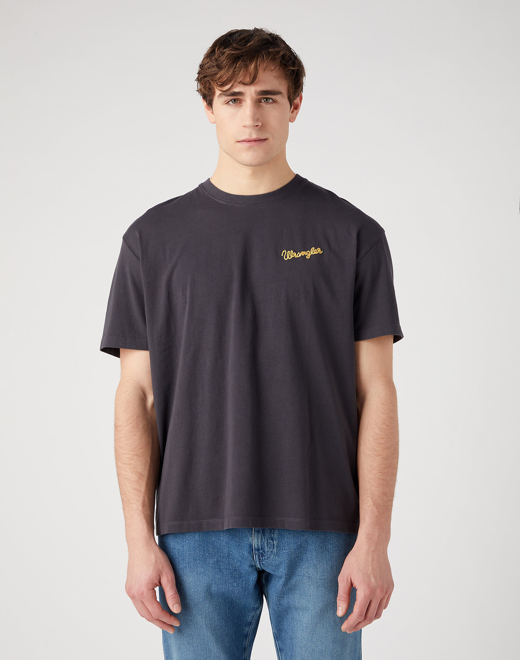 MESKA KOSZULKA WRANGLER SLOGAN TEE FADED BLACK 112341193