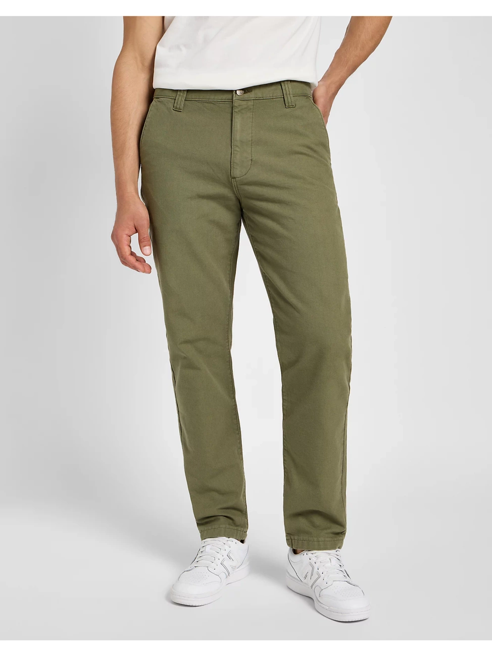 LEE MĘSKIE SPODNIE MATERIAŁOWE RELAXED WORKWEAR CHINO MERCANTIL GREEN 112355786 L78K008526