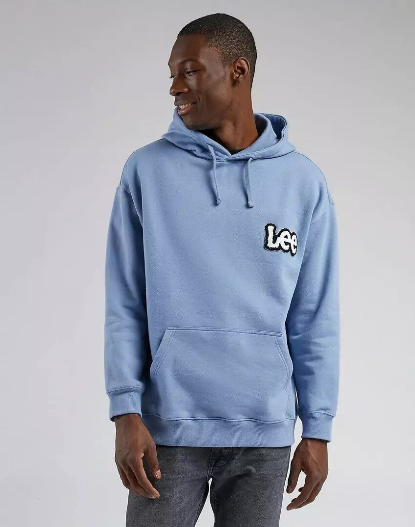 LEE LOOSE HOODIE MĘSKA BLUZA KAPTUR LOGO DREAMY BLUE L84ORY39 112322665