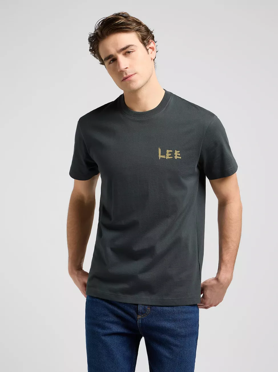 MESKA KOSZULKA LEE RELAXED GRAPHIC TEE WASHED BLACK 112370512