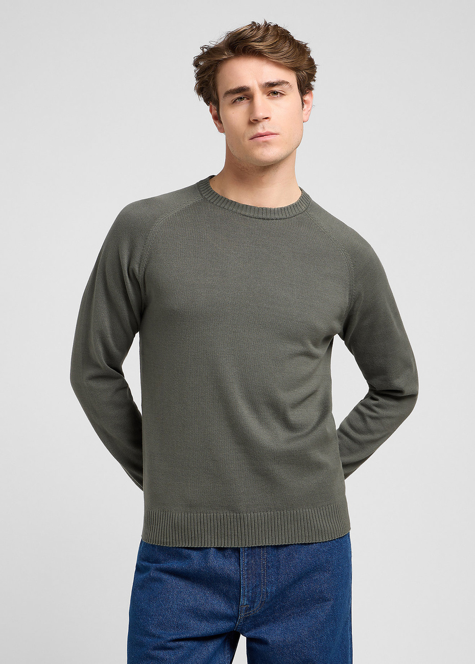 MESKI SWETER LEE CLEAN RAGLAN SWEATER OLIVE GRAY 112370537