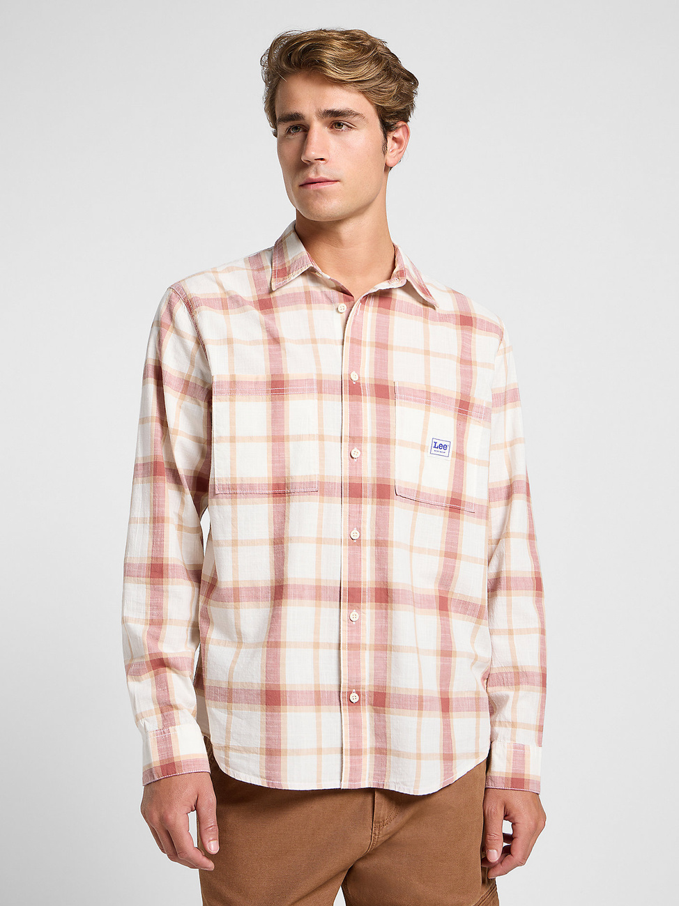 LEE MĘSKA KOSZULA LEE WORKWEAR SHIRT 2_0 REDWOOD 112364151