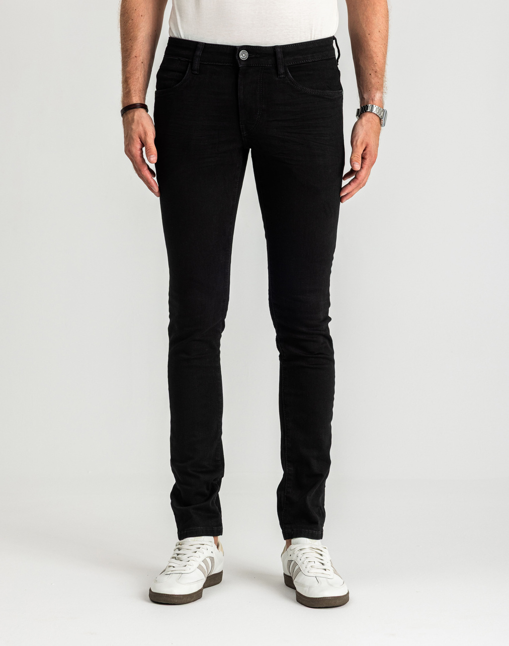 Męskie Spodnie Jeansowe Tom Tailor Troy Czarne Slim Fit 1021160 10270