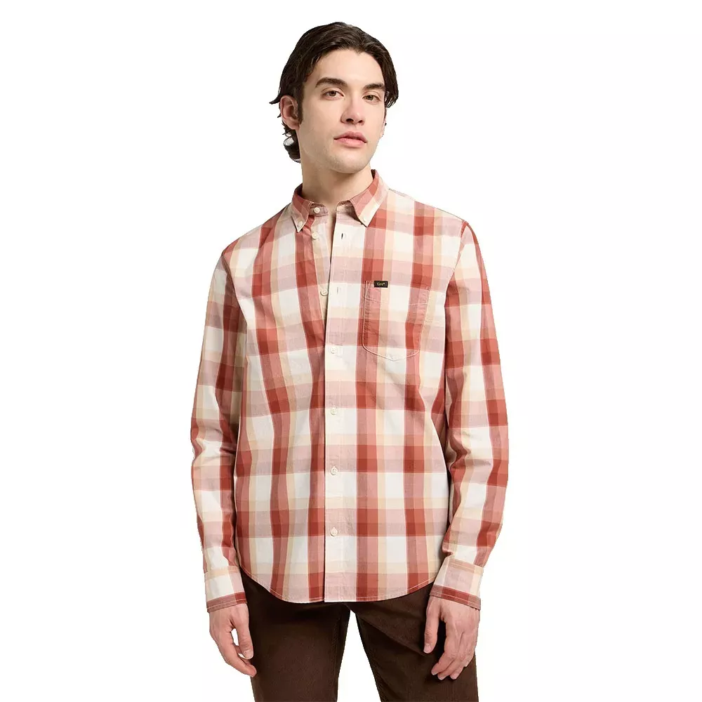 MESKA KOSZULA LEE LEE BUTTON DOWN RED CLAY PLAID 112370545