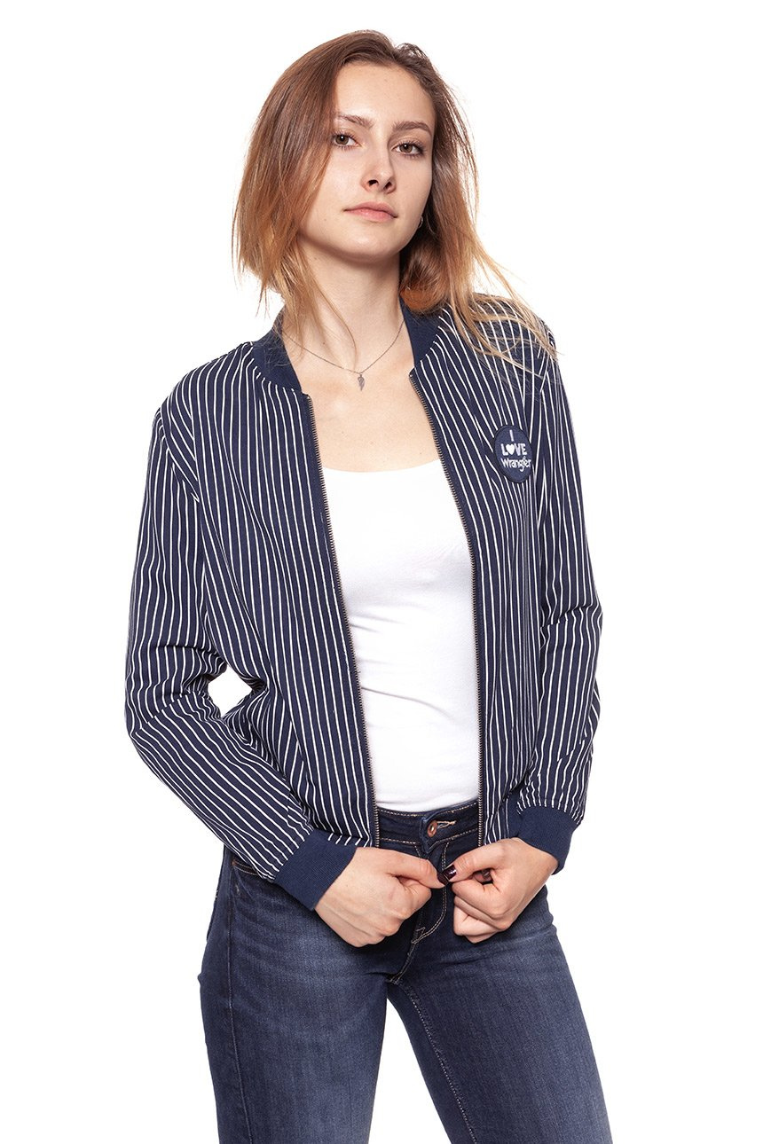 DAMSKA KURTKA PRZEJŚCIOWA WRANGLER STRIPES BOMBER NAVY W403RV235 112128695