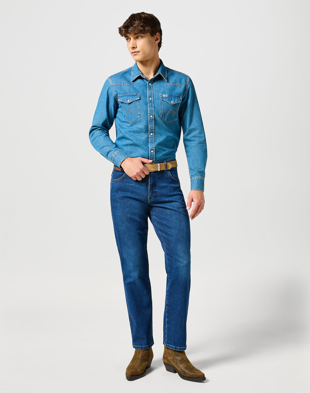 WRANGLER MĘSKA KOSZULA WESTERN SHIRT SEAFOAM SURF 112357194 W5B4008896