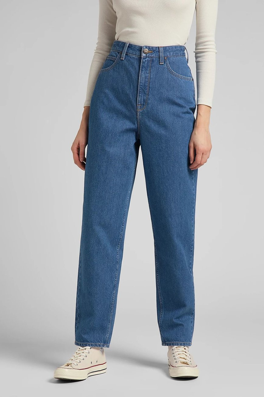 LEE STELLA TAPERED DAMSKIE SPODNIE JEANSOWE STONEWASH AVA L31JOMTU 112143808