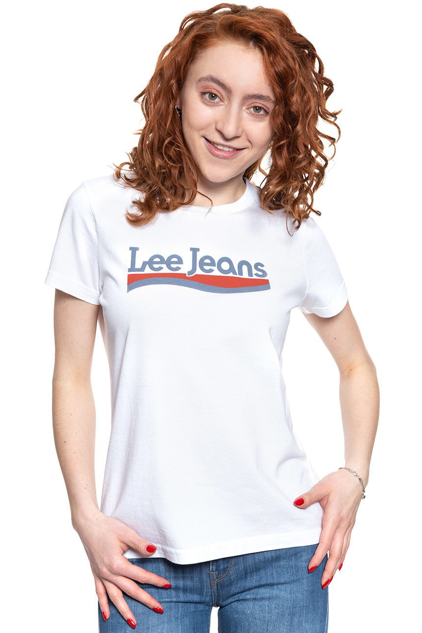 LEE T SHIRT DAMSKI CREW NECK TEE BRIGHT WHITE L41LETLJ 112109060
