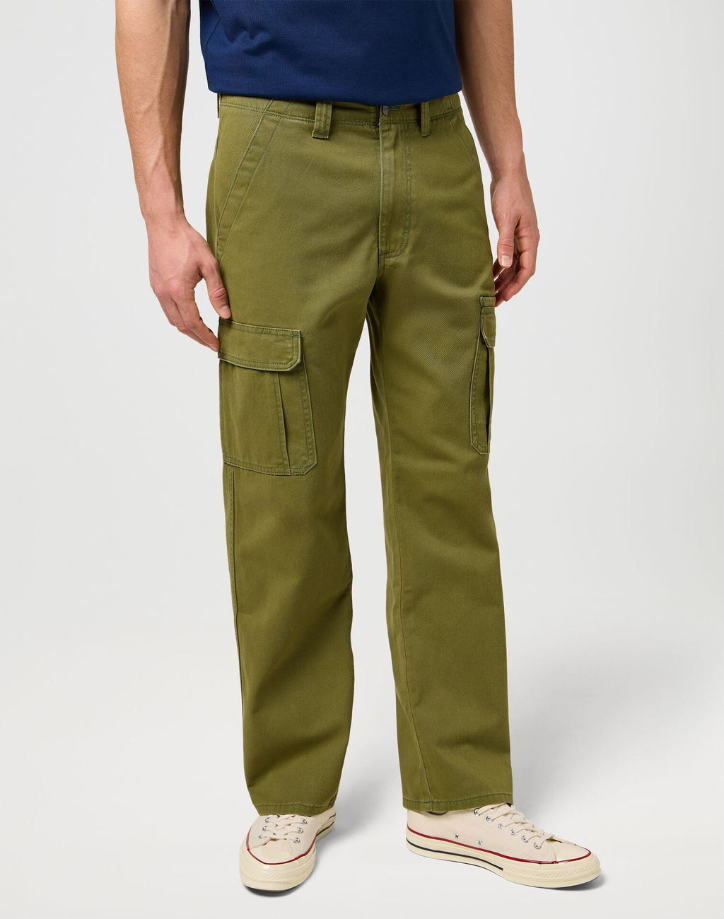 MESKIE SPODNIE WRANGLER REGULAR CARGO CAPULET OLIVE 112373197