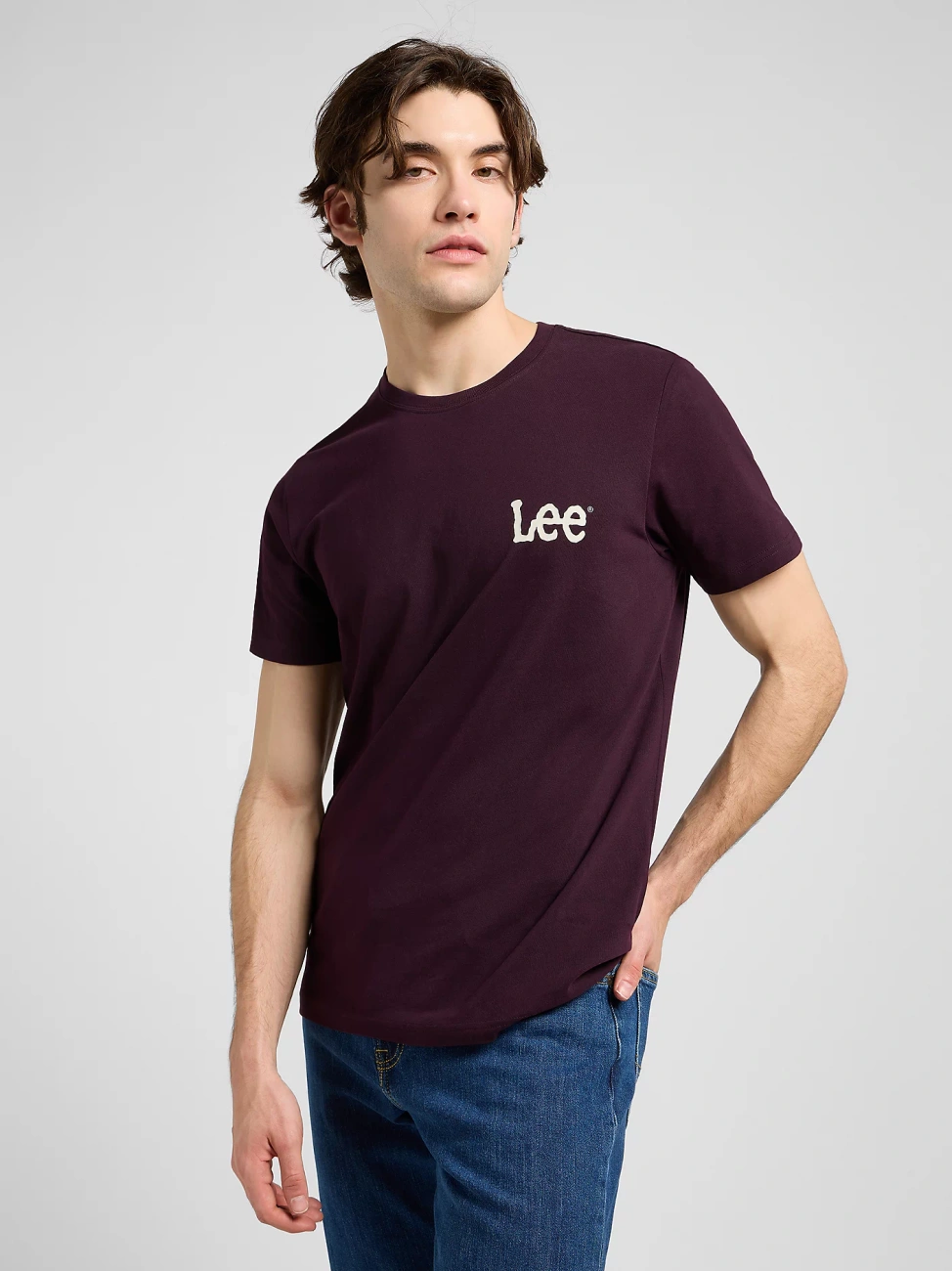 MESKA KOSZULKA LEE MEDIUM WOBBLY LEE TEE DEEP WINE 112370506