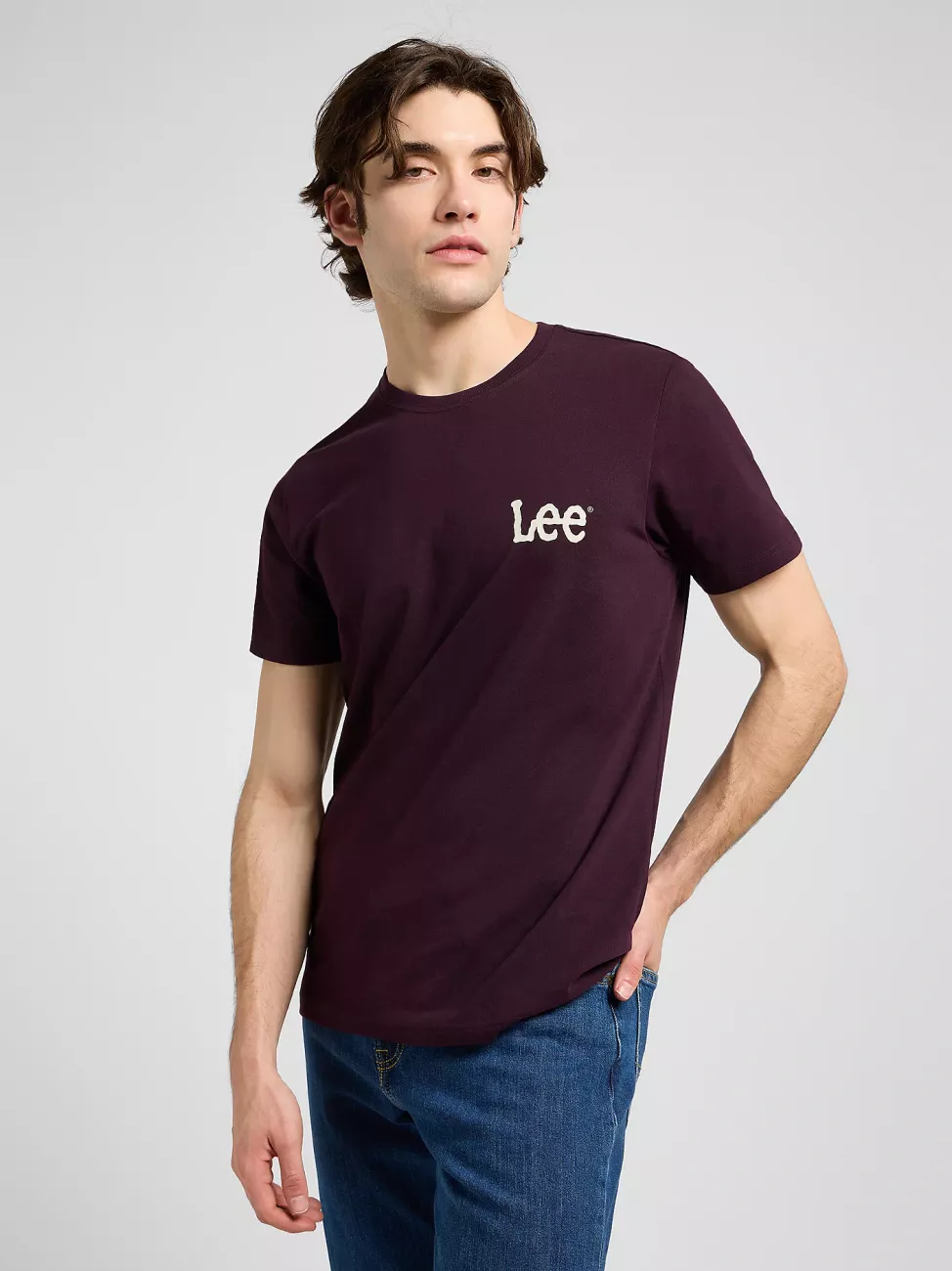 MESKA KOSZULKA LEE MEDIUM WOBBLY LEE TEE DEEP WINE 112370506