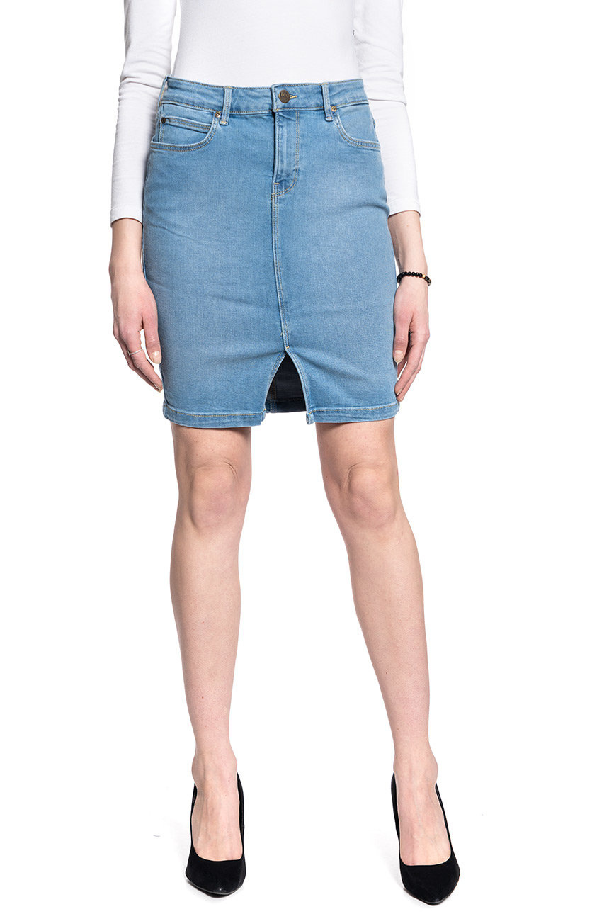 LEE PENCIL SKIRT DAMSKA SPÓDNICA JEANSOWA LIGHT LOU L38GQDXJ 112108197