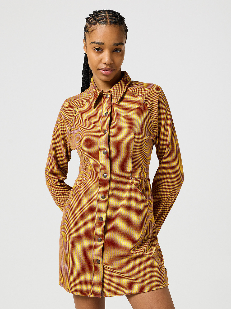 WRANGLER DAMSKA SUKIENKA WRANGLER SLIM FIT DRESS MADDER BROWN 112356780