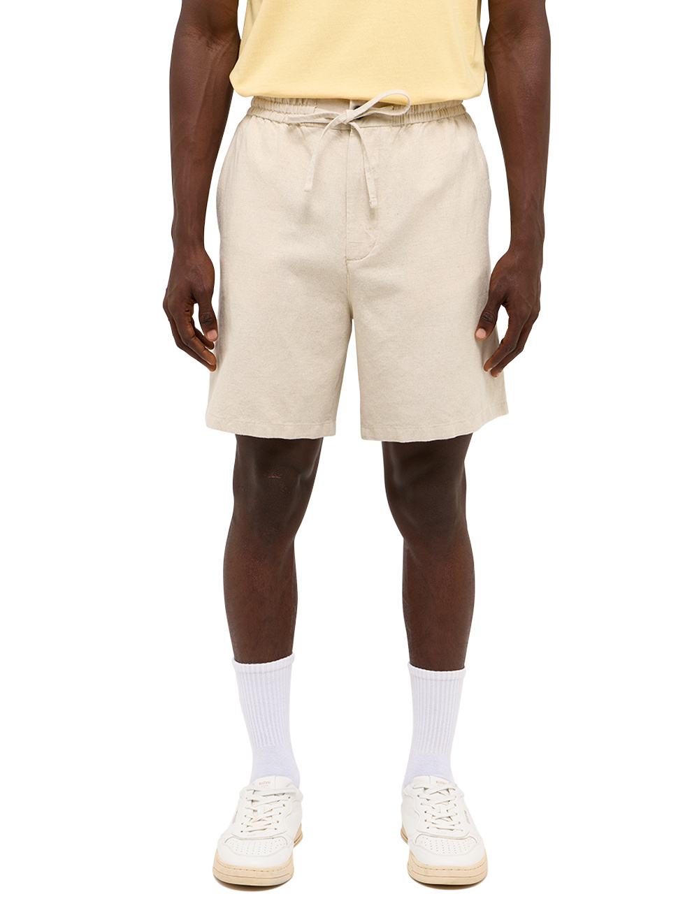 Męskie Szorty Mustang Style Linen Jogger Shorts Whisper White 1015146 2013
