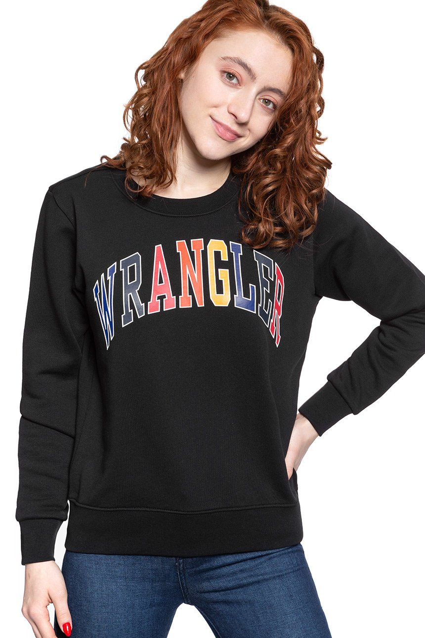 BLUZA WRANGLER REGULAR SWEAT BLACK W6N2HA100 112130785