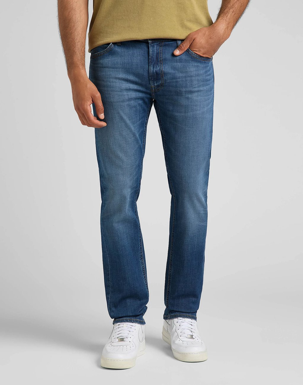 LEE DAREN ZIP FLY MĘSKIE SPODNIE JEANSOWE BLUE IRIS L707NLFF 112322223