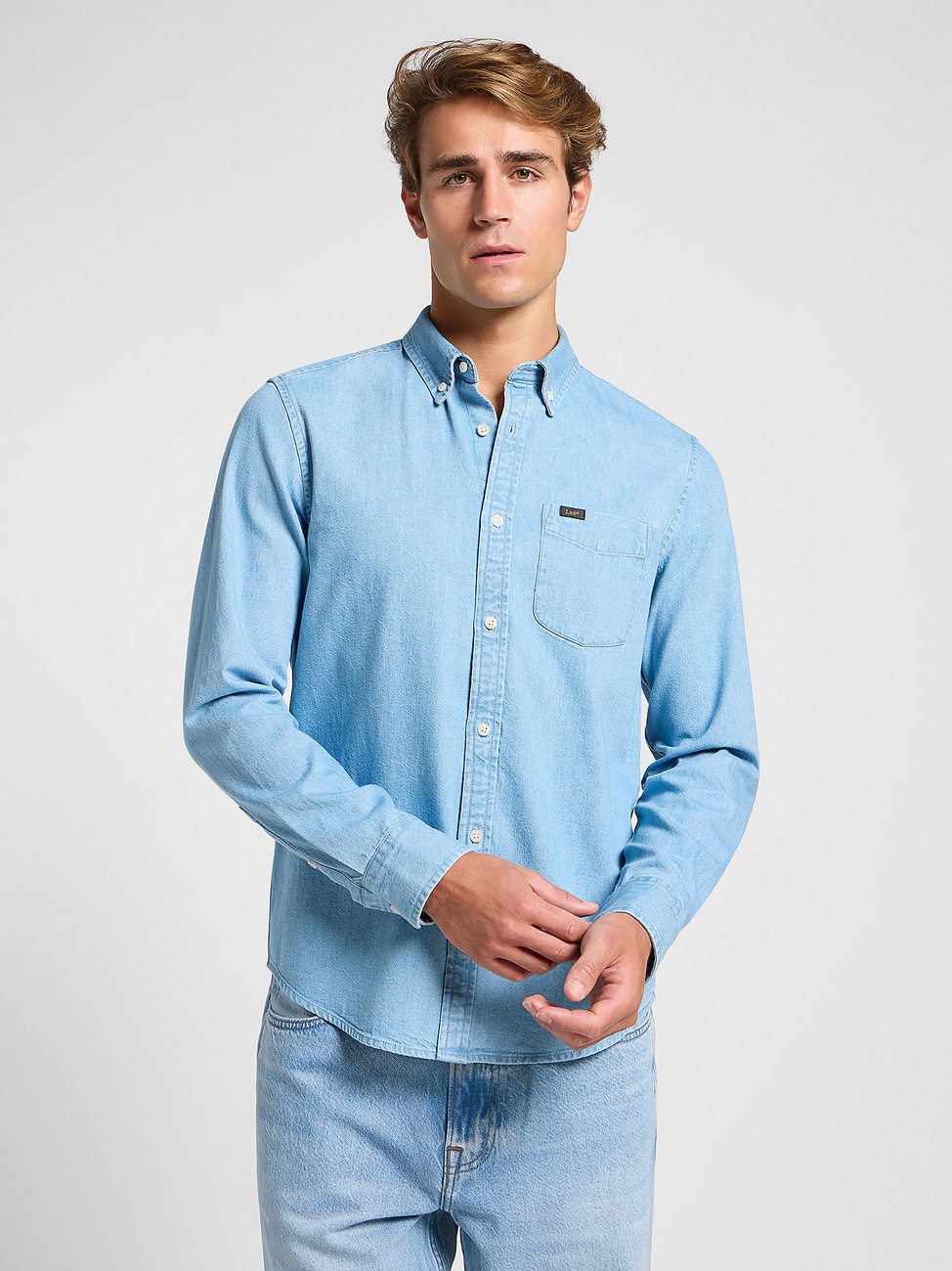 LEE MĘSKA KOSZULA JEANSOWA LEE LEE BUTTON DOWN LAKESIDE WASH 112363893