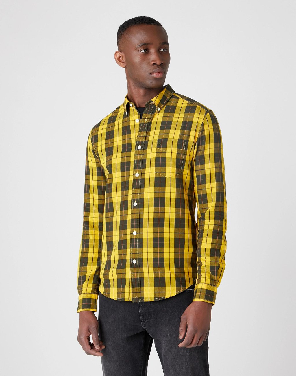 WRANGLER LS 1PKT BUTTON DOWN MĘSKA KOSZULA GOLDEN ROD W5F34MX1K 112130124